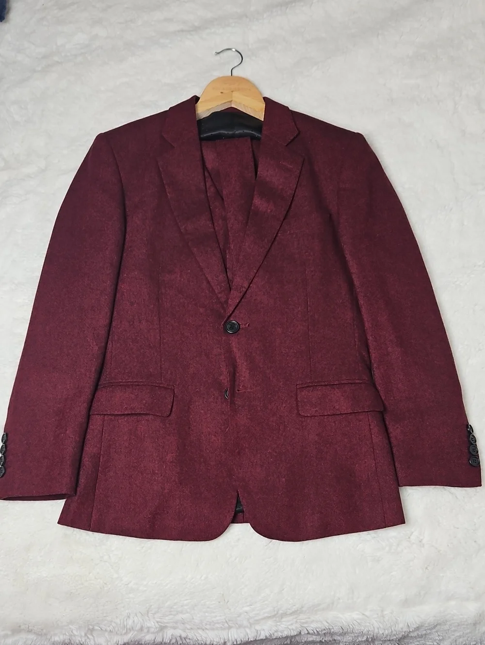 Men's Custom Burgundy 3 Piece Suit
